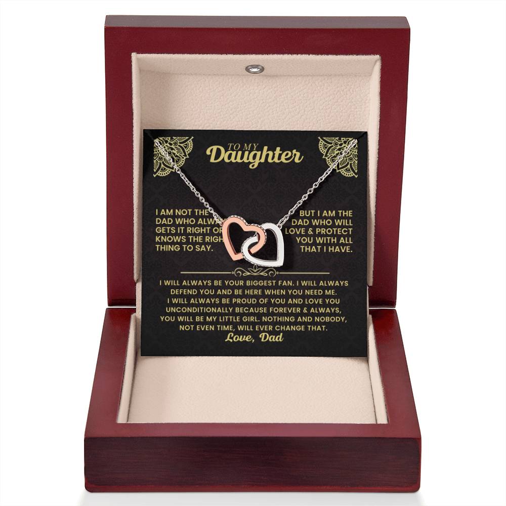To My Beautiful Daughter - Whenever you feel overwhelmed - Interlocking Hearts Necklace from Dad - Personalize Memories