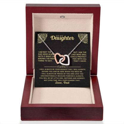 To My Beautiful Daughter - Whenever you feel overwhelmed - Interlocking Hearts Necklace from Dad - Personalize Memories