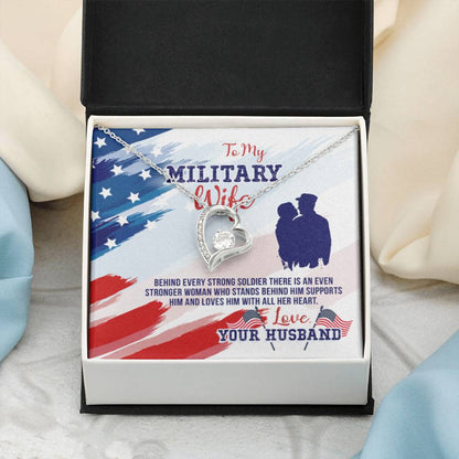 To My Military Wife from Husband - Forever Love Necklace - Personalize Memories