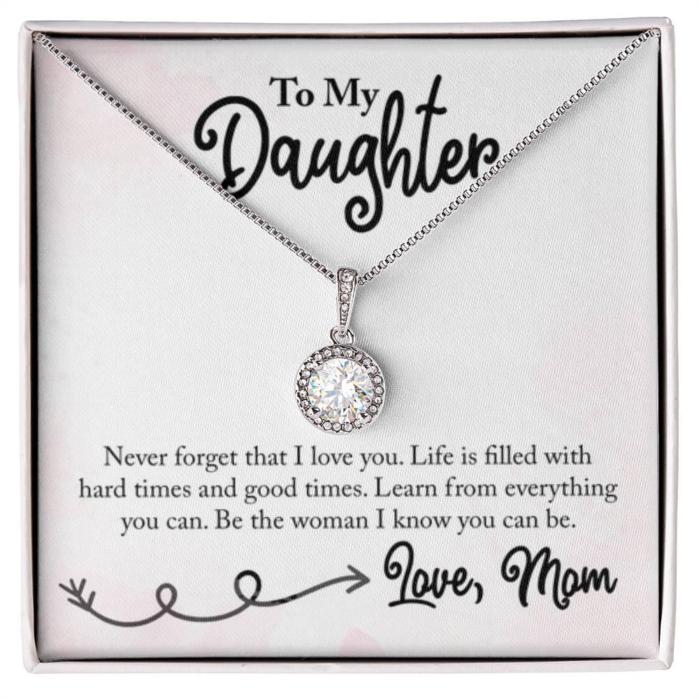 To My Daughter Necklace - Proud Mom to Daughter Jewelry for Birthday, Graduation & Special Celebrations - Eternal Hope Necklace - Personalize Memories