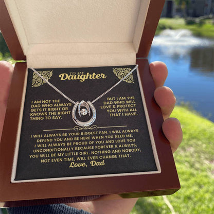 To My Daughter - I am not the dad who always gets it right - Daughter Gift from Dad - Lucky In Love Necklace - Personalize Memories