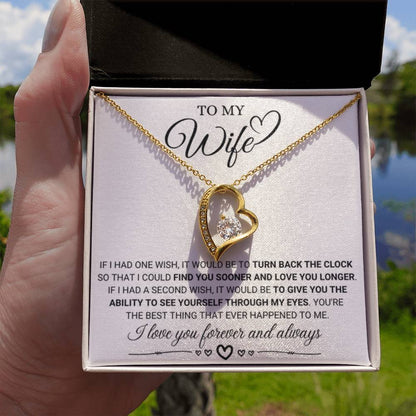 To My Wife Necklace - Romantic Anniversary & Valentine’s Day Jewelry Gift from Husband to Wife - Forever Love Necklace - Personalize Memories