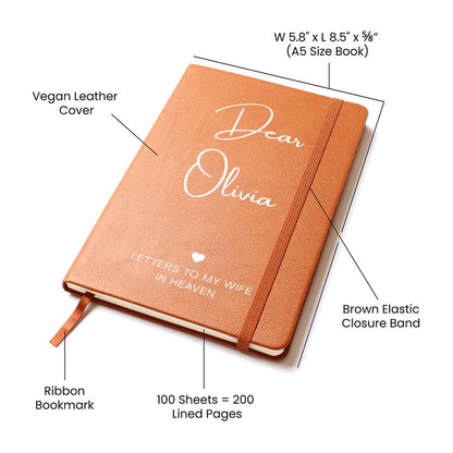 Personalized Grief Journal - Letters To My Wife - Custom Sympathy Gift for Loss