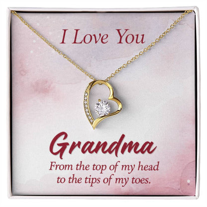 I Love You Grandma Gift from Grandkids Grandma - Forever Love Necklace - Personalize Memories