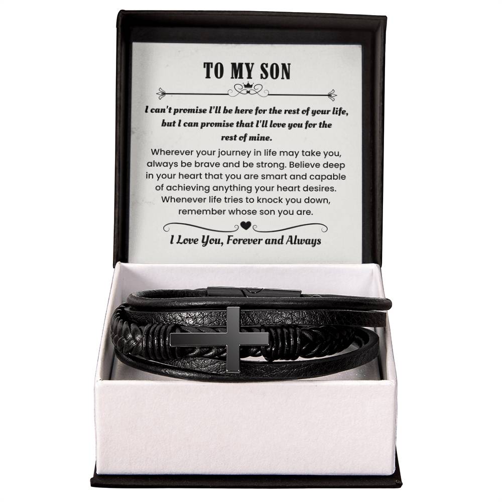 Son Gift – Graduation, Birthday, Holiday – Men’s Cross Bracelet - Personalize Memories