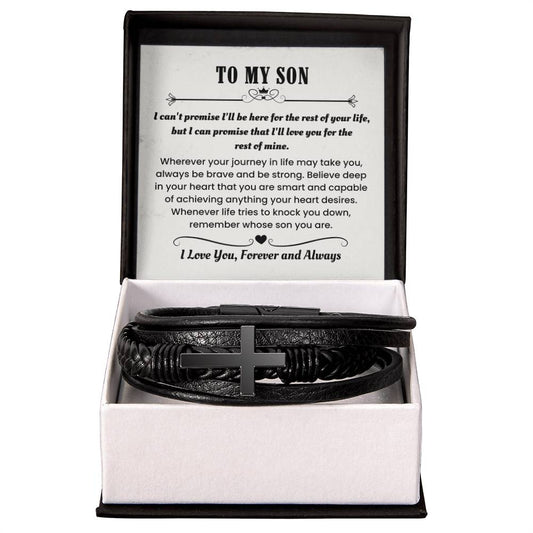 Son Gift – Graduation, Birthday, Holiday – Men’s Cross Bracelet - Personalize Memories