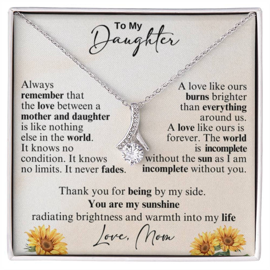 To My Daughter Necklace – Daughter Birthday & Graduation Jewelry Surprise Gift from Mother – Alluring Beauty Necklace - Personalize Memories