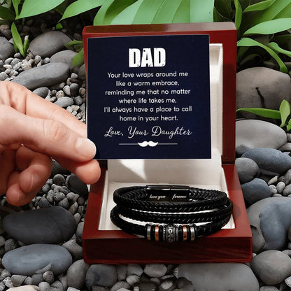 Gift for Dad from Daughter - Your love wraps around me like a warm embrace - Love You Forever Bracelet - Personalize Memories