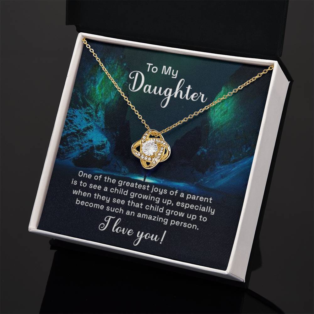 To My Daughter Necklace – Daughter Jewelry - Graduation, Birthday & Christmas – Love Knot Necklace - Personalize Memories