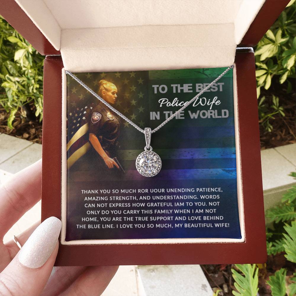 To The Best Police Wife In The World - Eternal Hope Necklace - Gift for Wife from Husband - Personalize Memories