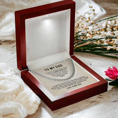 To My Dad - A Place In Your Heart - Cuban Link Chain from Son - Personalize Memories