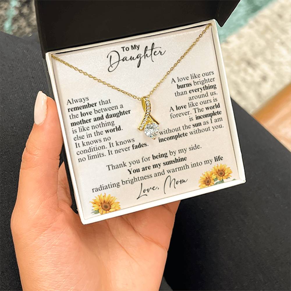 To My Daughter Necklace – Daughter Birthday & Graduation Jewelry Surprise Gift from Mother – Alluring Beauty Necklace - Personalize Memories