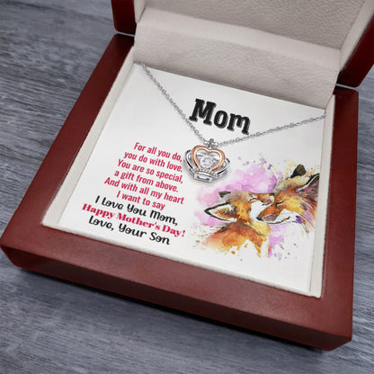 Mother's Day Gift from Son - Mom you are so special - Crown Pendant Necklace - Personalize Memories