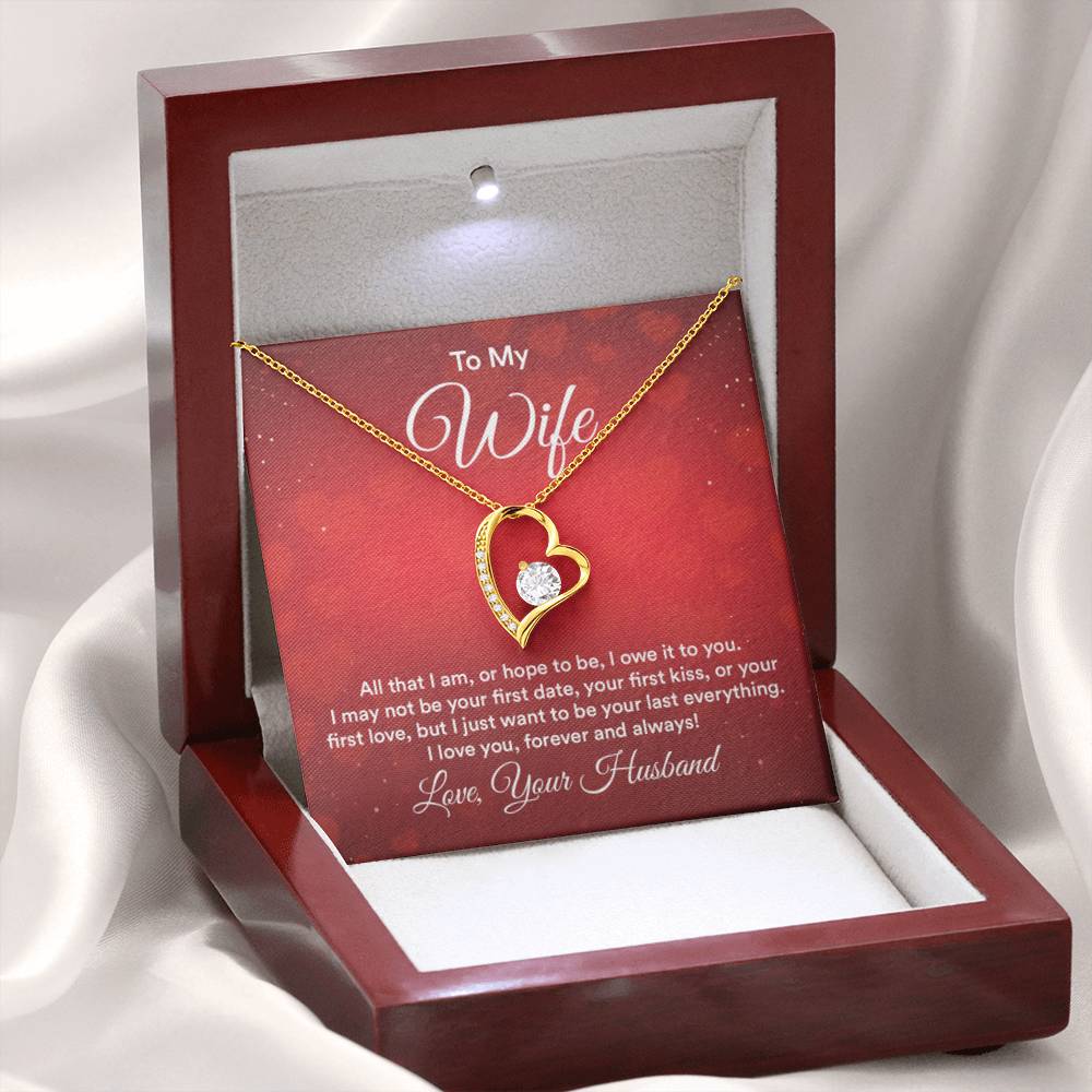 To My Beautiful Wife Necklace - Heartwarming Gift from Husband for Birthday, Anniversary & Valentine’s Day - Forever Love Necklace - Personalize Memories