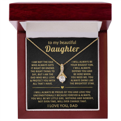 To My Daughter Necklace - Sentimental Surprise Gift from Dad - Alluring Beauty Necklace - Personalize Memories