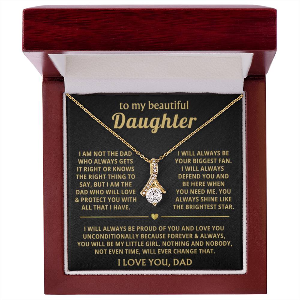 To My Daughter Necklace - Sentimental Surprise Gift from Dad - Alluring Beauty Necklace - Personalize Memories