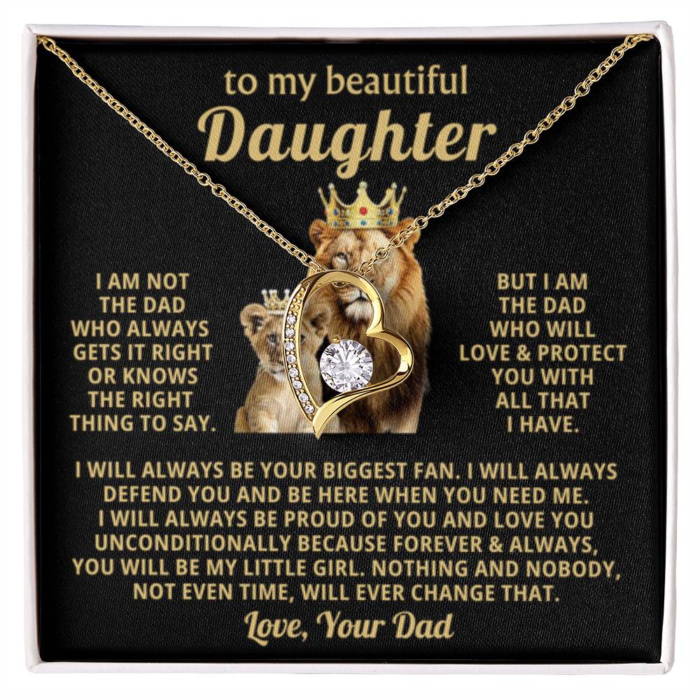 To My Daughter Necklace - Heartfelt Christmas Surprise from Daddy - Forever Love Necklace - Personalize Memories