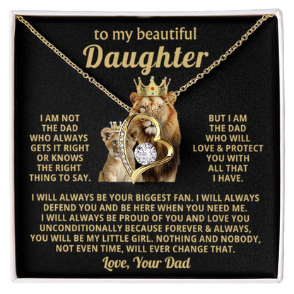 To My Daughter Necklace - Heartfelt Christmas Surprise from Daddy - Forever Love Necklace - Personalize Memories