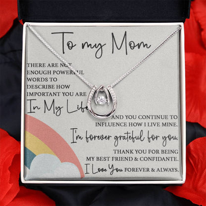 To My Mom - I'm Forever Grateful For You - Lucky In Love Necklace - Sentimental Gift for Mom - Personalize Memories
