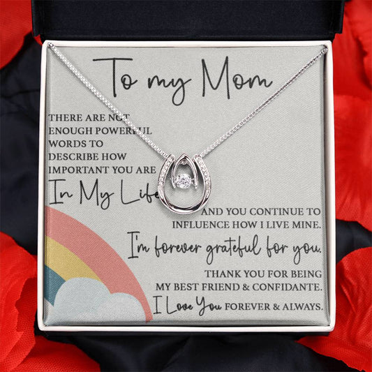 To My Mom - I'm Forever Grateful For You - Lucky In Love Necklace - Sentimental Gift for Mom - Personalize Memories