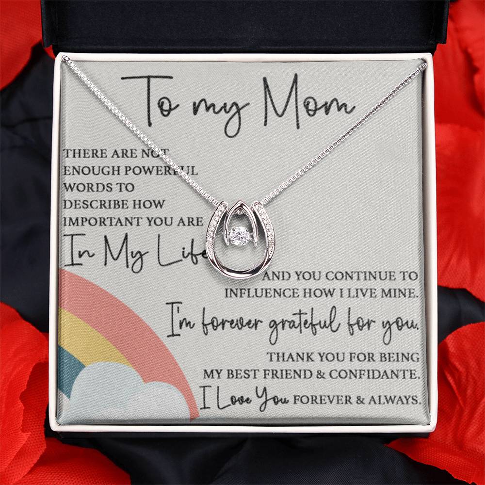 To My Mom - I'm Forever Grateful For You - Lucky In Love Necklace - Sentimental Gift for Mom - Personalize Memories