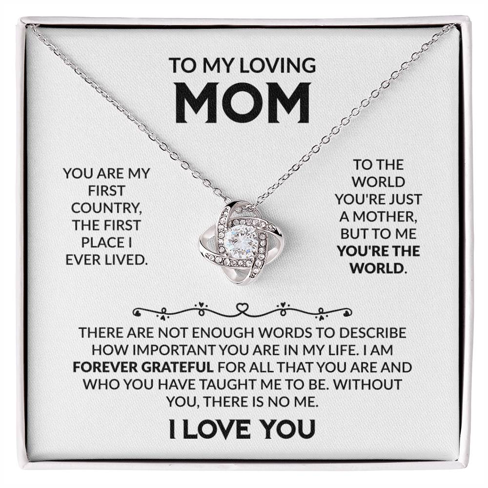 Gift for Mom - I Am Forever Grateful - Love Knot Necklace - Personalize Memories