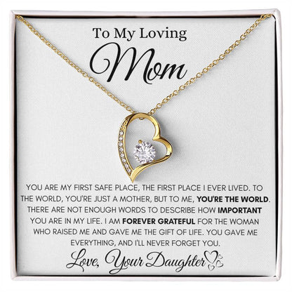 To My Loving Mom - You're The World - Forever Love Necklace Gift from Daughter - Personalize Memories