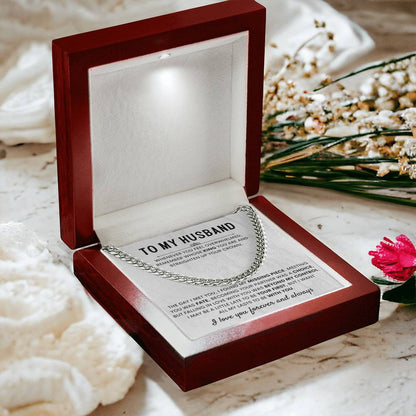 Wife to Husband Gift – Cuban Link Chain – Birthday & Anniversary Gift for Him - Personalize Memories