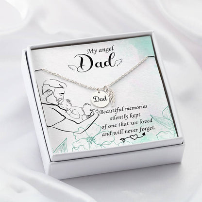 Dad Remembrance Necklace - My Angle Dad - Loss of Dad Gift