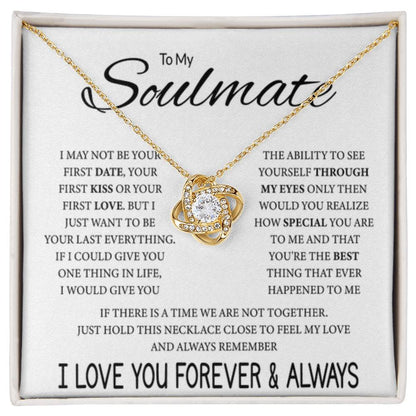 To My Soulmate Necklace - Romantic Gift for Valentine’s Day & Relationship Milestones - Love Knot Necklace - Personalize Memories