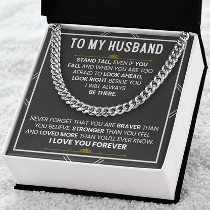 To My Husband – Cuban Link Chain – Wife to Husband Anniversary & Birthday Gift - Personalize Memories