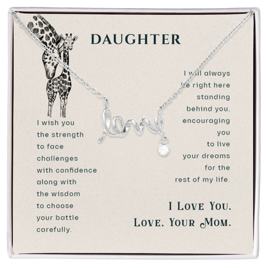 To My Daughter Necklace – Daughter’s Jewelry Gift by Mom – Scripted Love Necklace - Personalize Memories