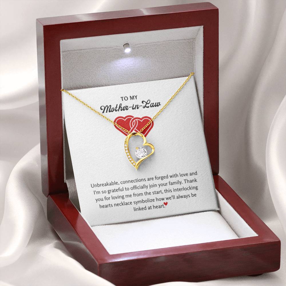 To My Mother in Law - We will always be connected by heart - Forever Love Necklace - Personalize Memories