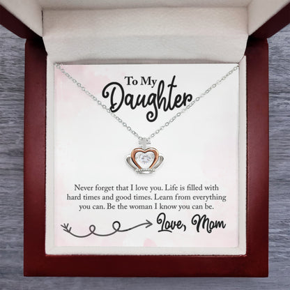 To My Daughter Necklace – Graduation & Christmas Gift from Mom – Crown Pendant Necklace - Personalize Memories