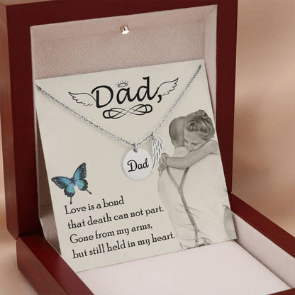 Angel Wing Dad Necklace - Love Is a Bond - Daddy Memorial Gift