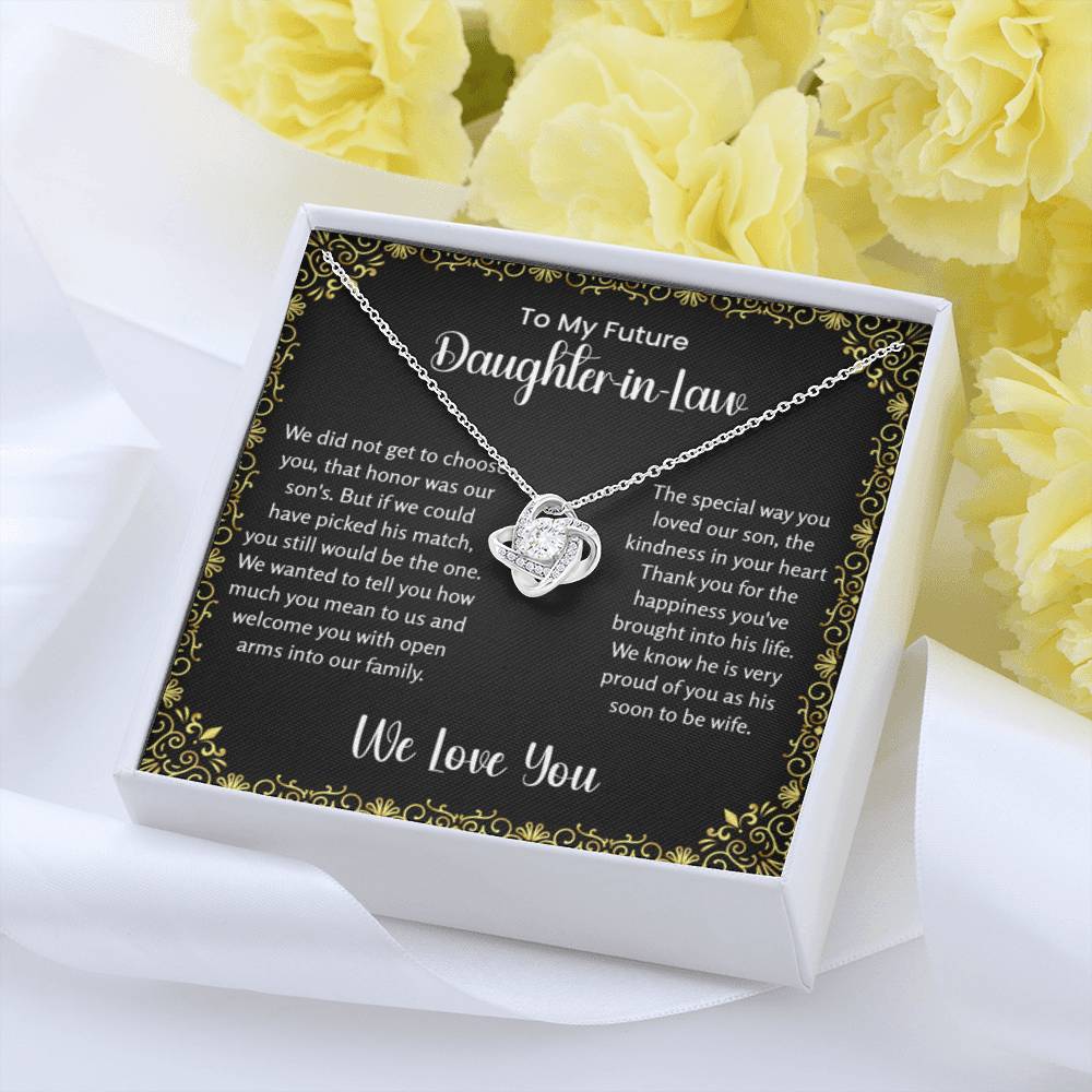 To My Future Daughter In Law - Love Knot Necklace - Gift for Bonus Daughter - Personalize Memories