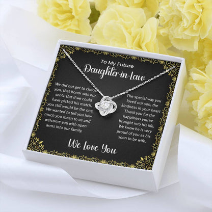 To My Future Daughter In Law - Love Knot Necklace - Gift for Bonus Daughter - Personalize Memories
