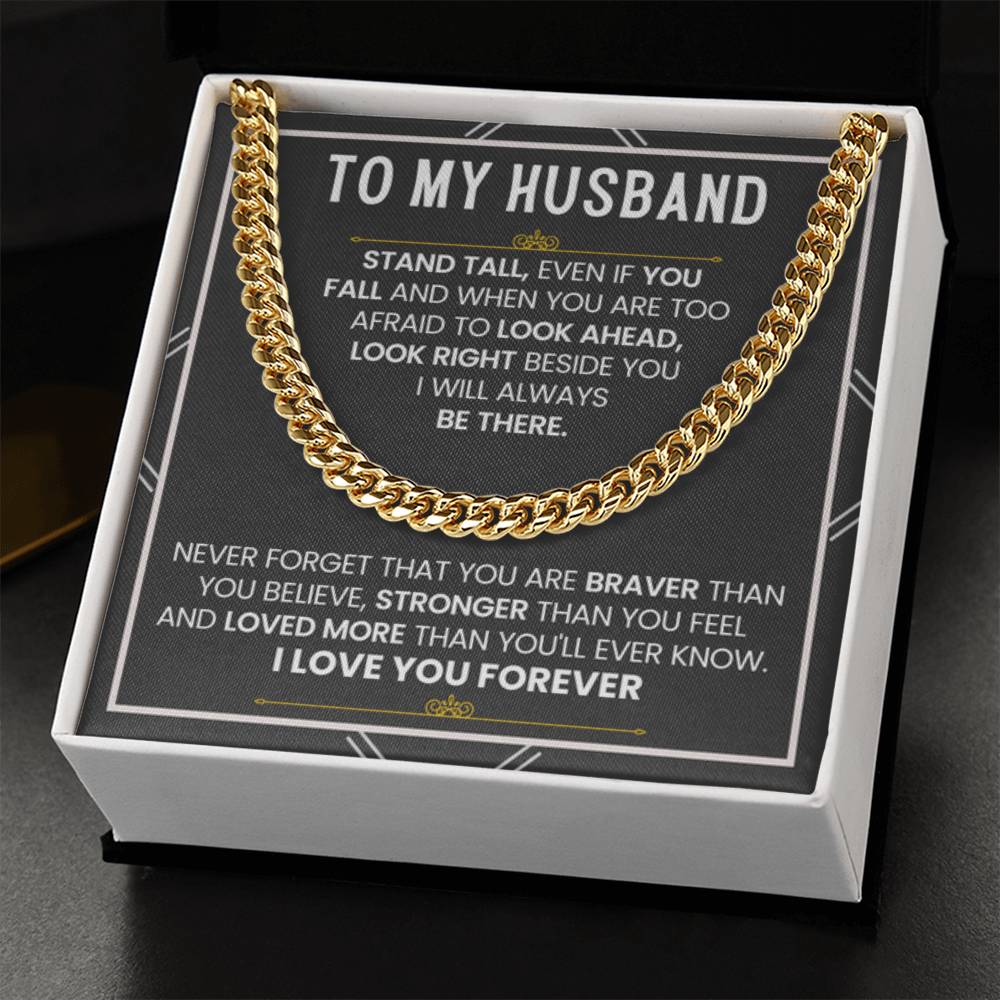To My Husband – Cuban Link Chain – Wife to Husband Anniversary & Birthday Gift - Personalize Memories