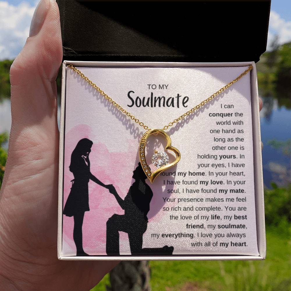 To My Soulmate Necklace - Romantic Jewelry Gift for Her for Christmas & Special Dates - Forever Love Necklace - Personalize Memories