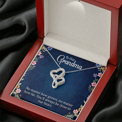 To Our Grandma - You will always be close to our heart - Gift for Grandmother Grandma - Heart-to-heart Pendant Necklace - Personalize Memories