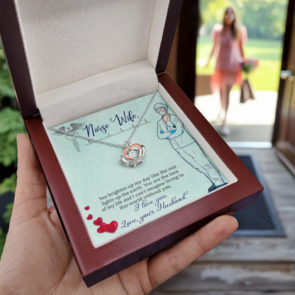 To My Nurse Wife Necklace - Sweet Romantic Jewelry for Wife - Crown Pendant Necklace - Personalize Memories
