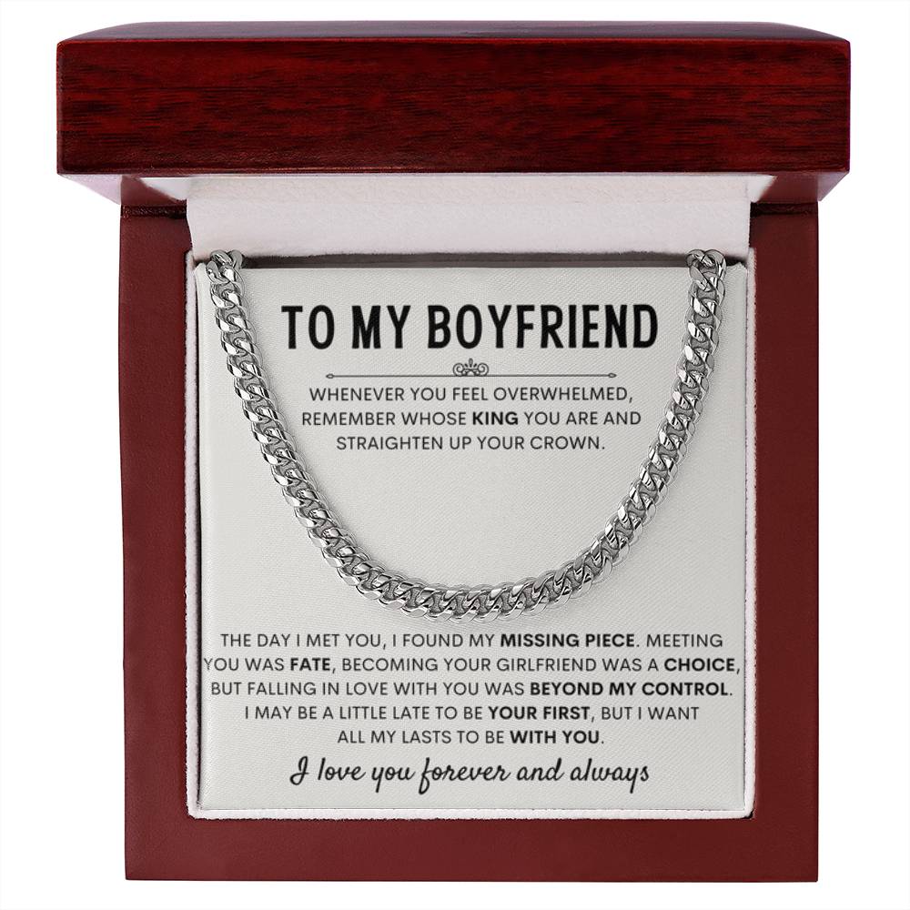 To My Boyfriend - Cuban Link Chain - Birthday & Anniversary Jewelry from Girlfriend - Personalize Memories