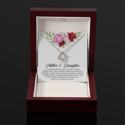 Mother & Daughter Gift - It's a Special Bond That Spans The Years - Love Knot Necklace - Personalize Memories