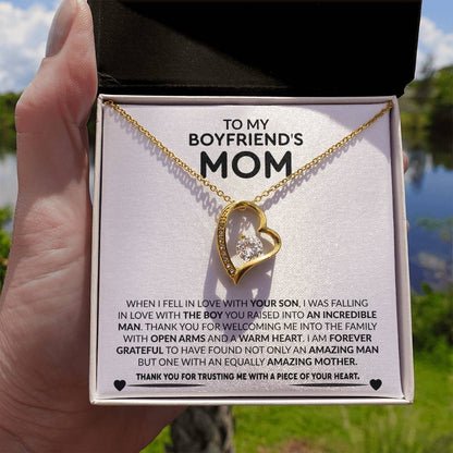 To My Boyfriend's Mom - Thank You For Trusting Me - Forever Love Necklace - Personalize Memories