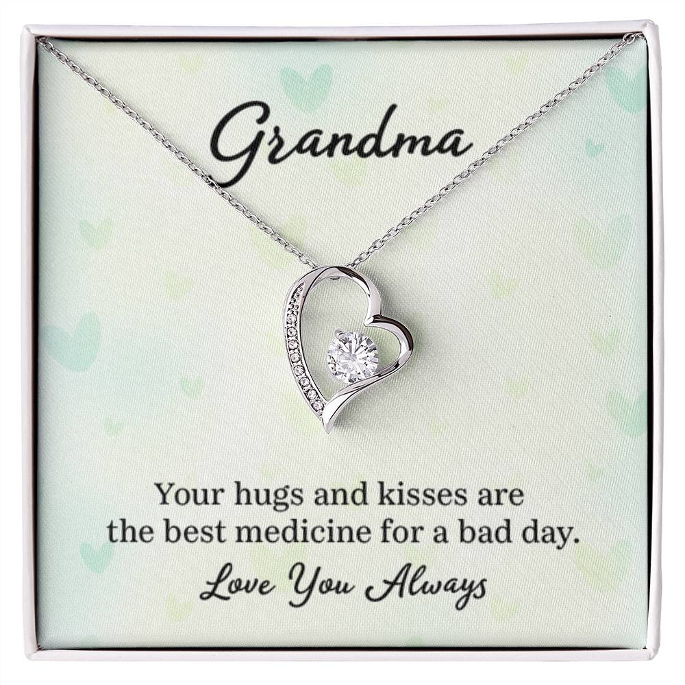 Gift for Grandma - Your Hugs and Kisses Grandma - Forever Love Necklace - Personalize Memories