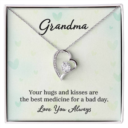 Gift for Grandma - Your Hugs and Kisses Grandma - Forever Love Necklace - Personalize Memories