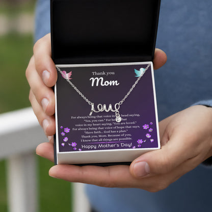 Mother's Day Present for Mom - Scripted Love Necklace - Personalize Memories