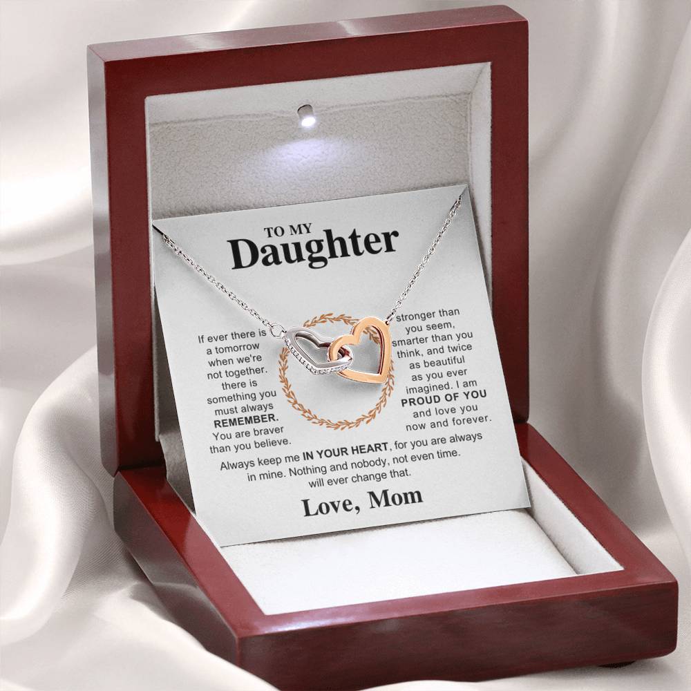 To My Daughter Necklace – Gift for Daughter from Mom – Interlocking Hearts Necklace - Personalize Memories