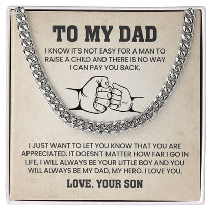 Gift for Dad from Son - Cuban Link Chain - Personalize Memories