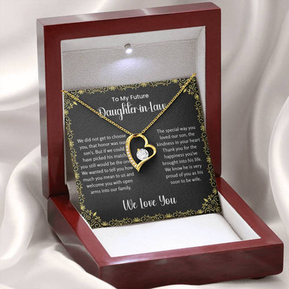To My Future Daughter In Law - Forever Love Necklace - Gift for Bonus Daughter - Personalize Memories